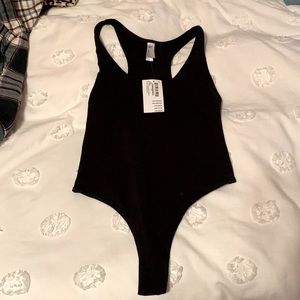 American apparel black thong body suit